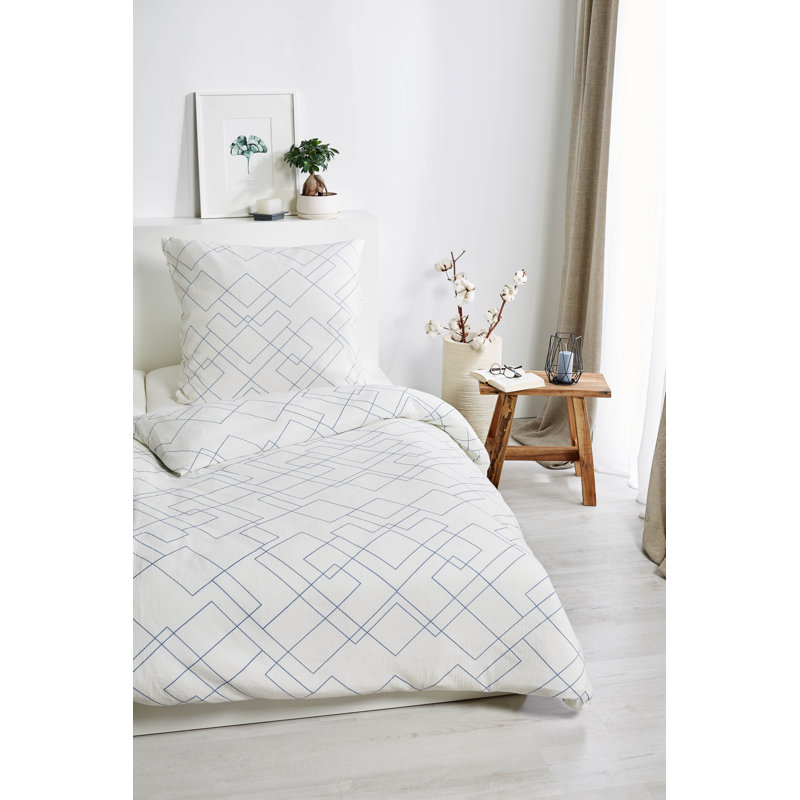 Selsey 91 TC Reversible Duvet Cover Set, Single - 1 Pillowcase (80 x 80 cm), Blue