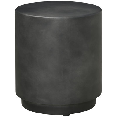 Round Side Table With Concrete Finish