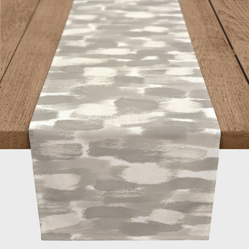 Colier Rectangle Polyester Table Runner, 90" x 16", Light Gray