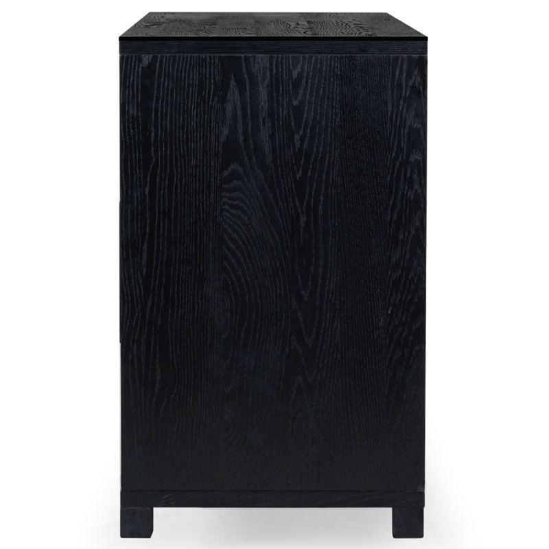 Tobiette 6 Drawer Wood Dresser, Black