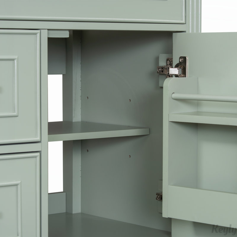 Meuble-lavabo 30 po avec lavabo, tablette réglable, Vert