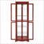 Curio Display Cabinet with Lights, Adjustable Shelves, Modern Wood Frame | Cherry | MDF+Glass
