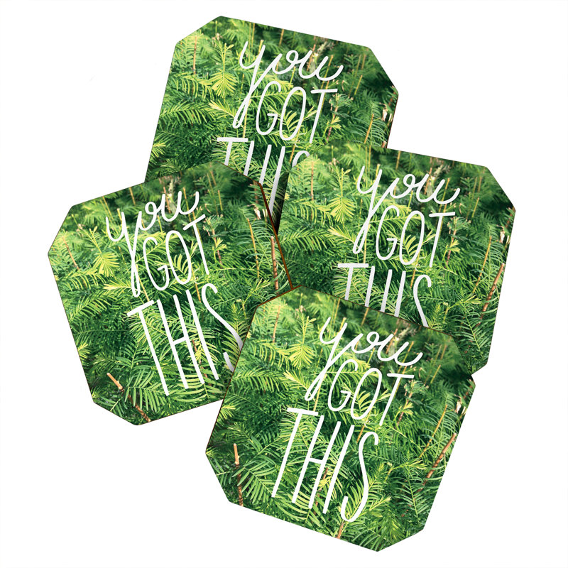 Wood 4 Piece Coaster Set