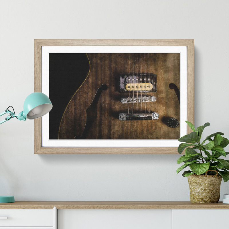 Strings of the Electric Guitar - Framed Print, Oak Framed, 62cm H x 87cm W x 2cm D