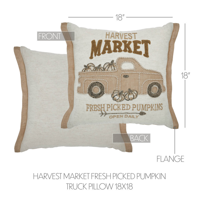 Coussin réversible en coton Pumpkin Bounty