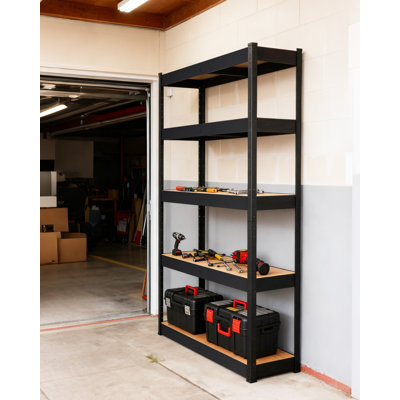 Étagères de rangement pour garage, étagères de garage réglables en métal 48 x 18 x 72, étagères de garage réglables à 5 niveaux, charge de 2 000 lb, supports de rangement en métal pour entrepôt, garde-manger, sous-sol