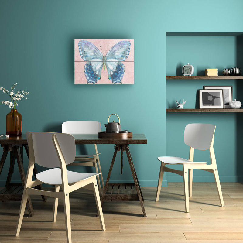 Danhui Nai Aflutter I Watercolor Wood Slat Art, H 18 po x l 22 po