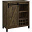 Armoire à bar coulissante avec deux tablettes réglables et rangement pour bouteilles de vin