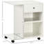 Bureau à roulettes pour imprimante avec tablette réglable, tiroir, support, chariot à classeur blanc, blanc, tablette pour