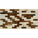 Geometric Leather Hand Woven 60cm X 120cm Area Rug Set