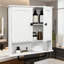 Armoire de salle de bain murale avec barre à serviettes, armoire de rangement au-dessus de la toilette avec 2 portes et tablette réglable pour salle de bain, cuisine, salle de lavage