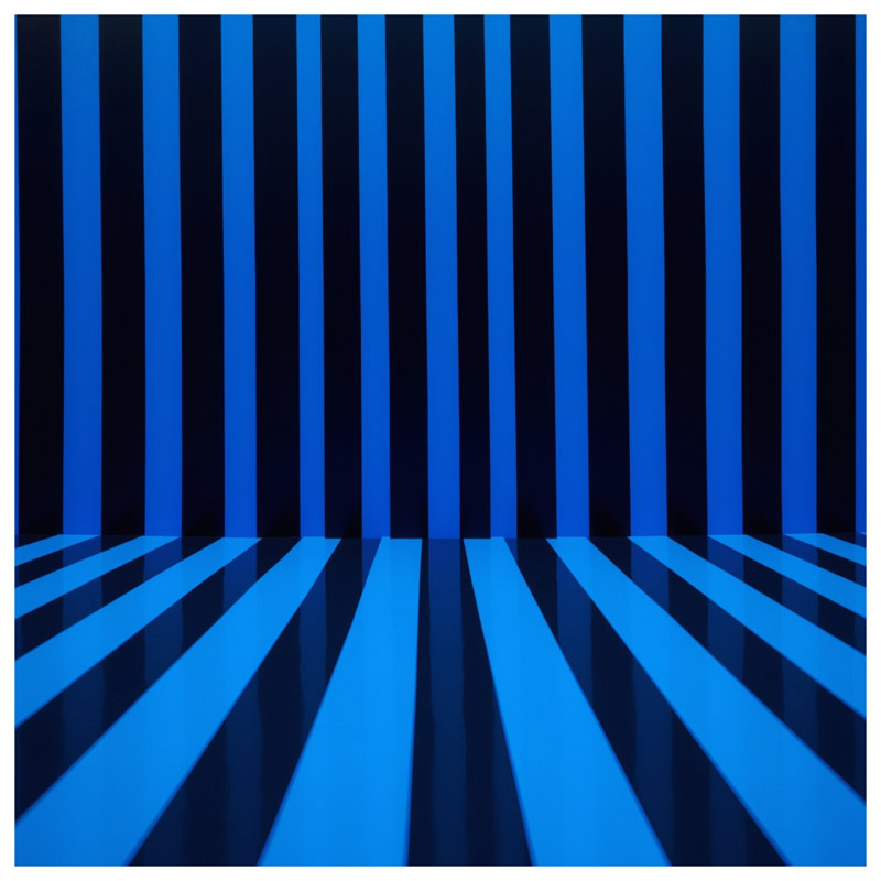 Blue Black Vertical Stripes Shower Curtains Extra Long, 70in W x 84in H