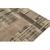 Distressed Homage Handmade Kilim Wool Striped Area Rug