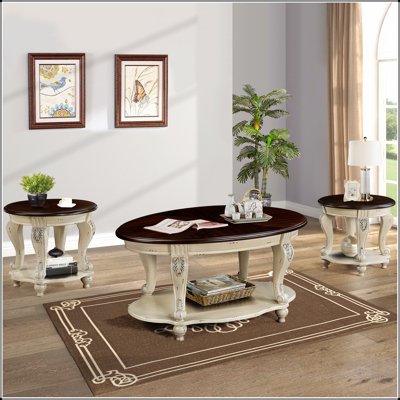 Living Room Coffee Table Set, Coffee Table & Two End Side Table 3-Piece Set for Office by Darby Home Co