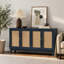 Buffet en rotin, armoire de rangement décorative avec 4 portes en rotin, console avec armoire de rangement