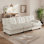 Canapé 107 po moderne en chenille de 107 po avec assise profonde, canapé modulaire rembourré 3 places avec coussins amovibles pour le salon, petit espace