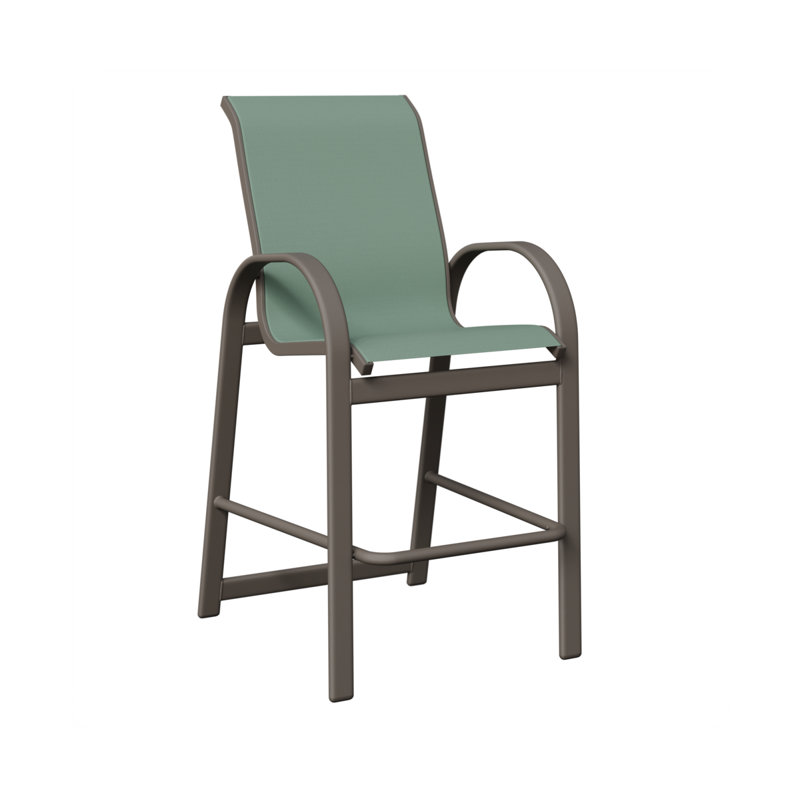 Chaise de bar Cazares Graphite, Bleu sauge, Graphite