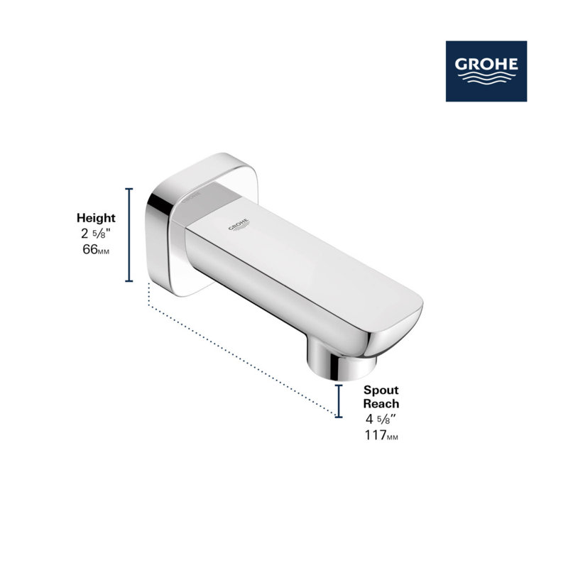 Cubeo Tub Spout, Brushed Cool Sunrise