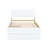 Twin Bed Frame With White High Gloss Appearance And Oak Trundle For Bedroom Elegant Headboard, Practical-1241139285
