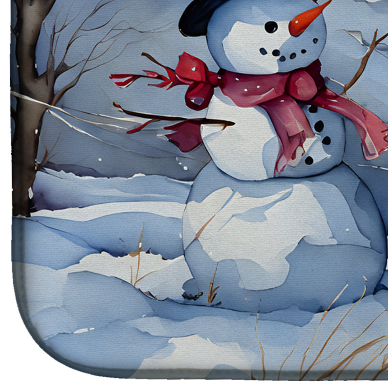 Christmas Snowmen Dish Drying Mat