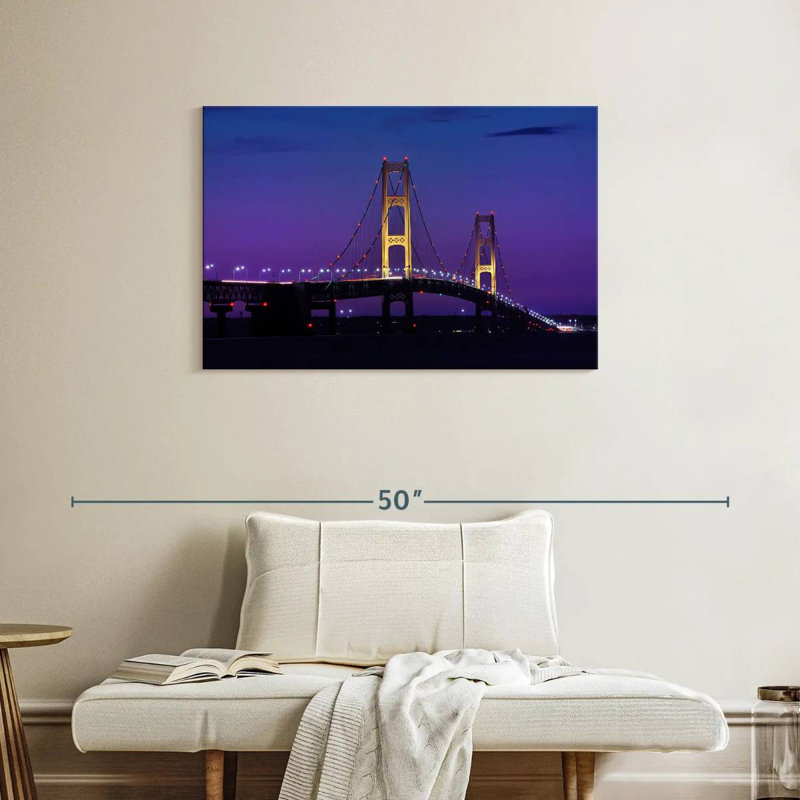 Lilie Mackinac Bridge, crépuscule, H 24 po x l 36 po