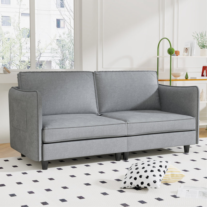 Dillon Fabric Upholstered 2-Seater Sofa, Gray Fabric