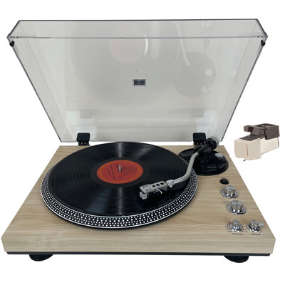 CrosAudio Vintage Belt-Drive Turntable with Bluetooth Output and AT-3600L Cartridge