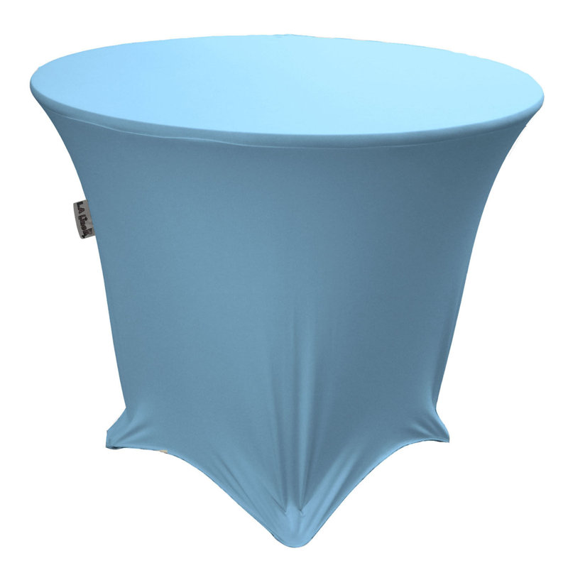 Blue Light Round Spandex Tablecloth with Reinforced Leg Pocket