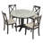 Rectangular Modern Dining Set with Solid Wood Chairs and MDF Tabletop, Seats 4, Soft Gray