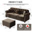Canapé Chesterfield 82,6 po en velours moderne avec repose-pieds et coussins-1858324318