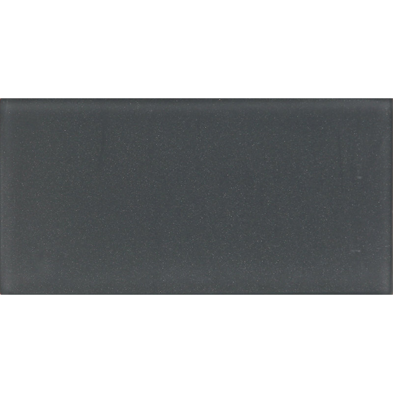 3"X 6" Matte Finished Glass Subway Tile, Dark Gray