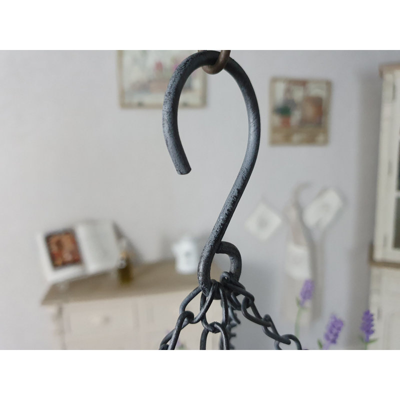 Metal Handcrafted Rectangle Hanging Pot Rack, 62cm W x 42cm D