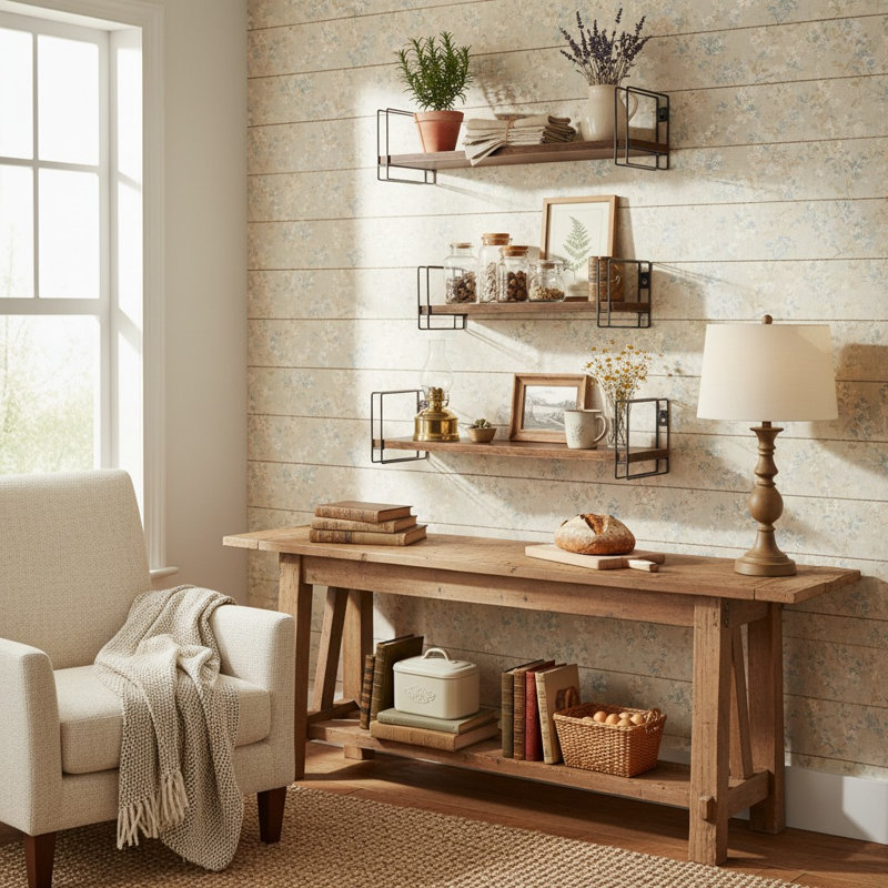 3 Piece Wood Floating Shelf