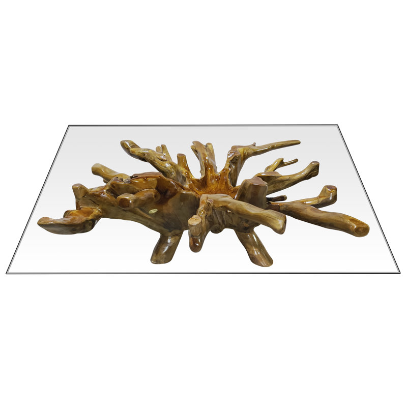 Solid Wood Coffee Table, 19" H x 55" L x 43" H