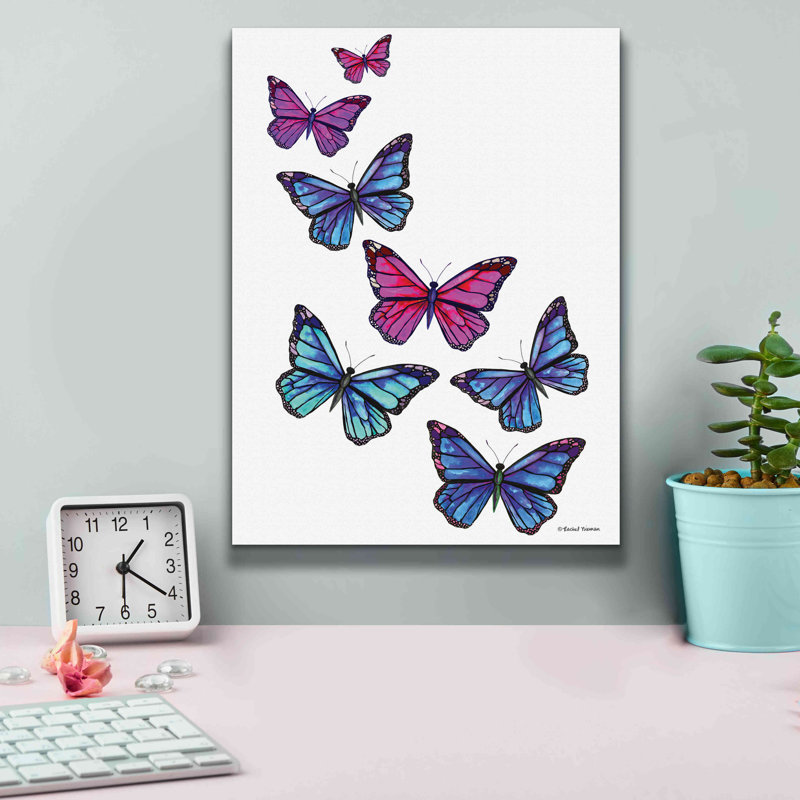 «Vibrant Flying Butterflies» par Rachel Nieman, estampe numérique sur toile, H 16 po x l 12 po x P 0,75 po