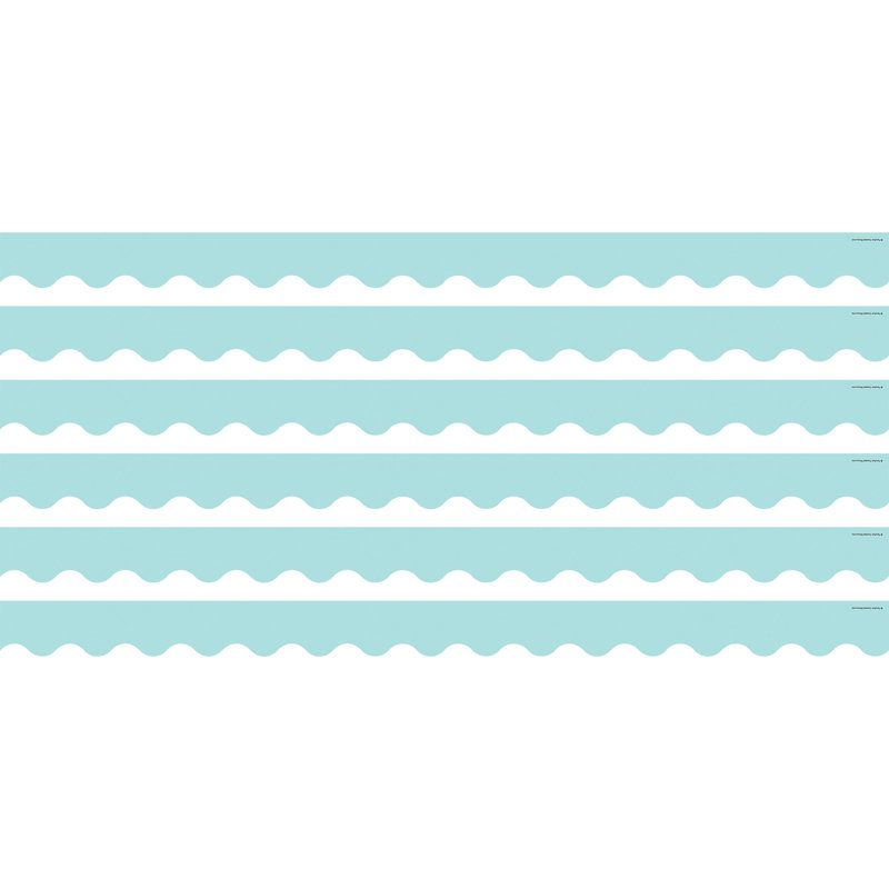 Bordure festonnée de 35 pi par paquet, paquet de 6, Bleu pastel