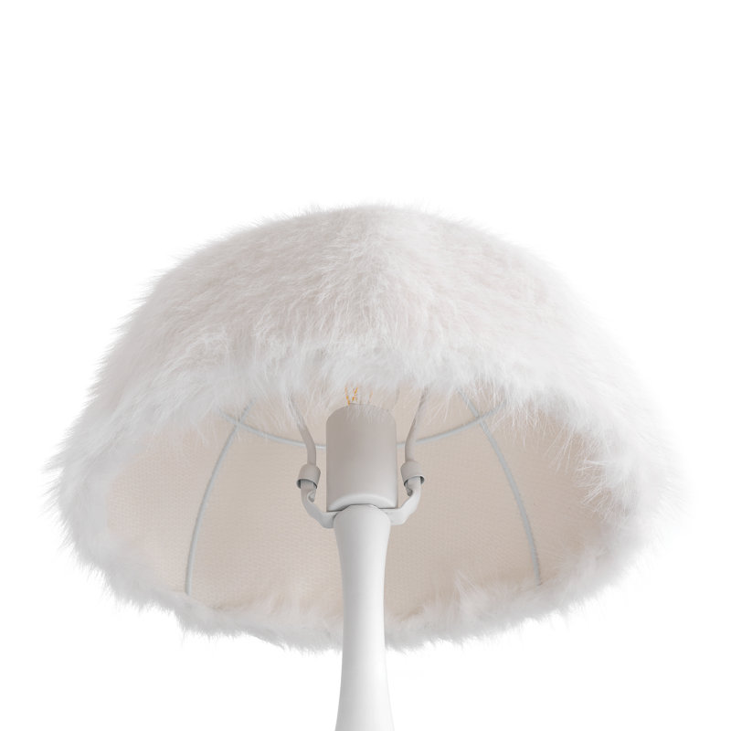 Lampe de table en forme de globe à 1 lumière, Blanc, White
