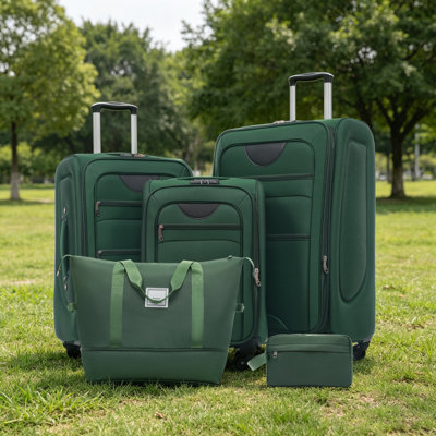 Ensemble de 3 valises extensibles avec sac de voyage Softside, léger et durable pour le voyage