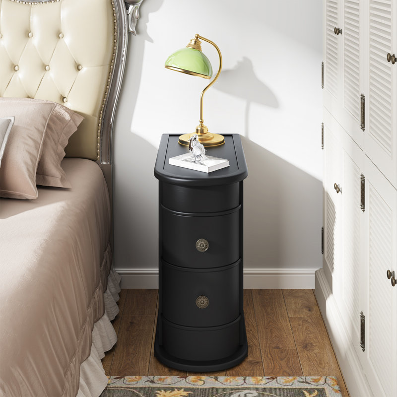 Solid Wood Frame End Table, Black