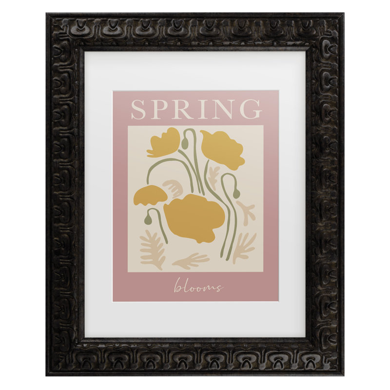 «Grace», art numérique encadré «Springblooms Ratioiso Matted», H 14,5 po x l 17,5 po, Encadrement gris foncé