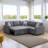 Queenie Sackcloth 6-Pieces Living Room Sofa Bed
