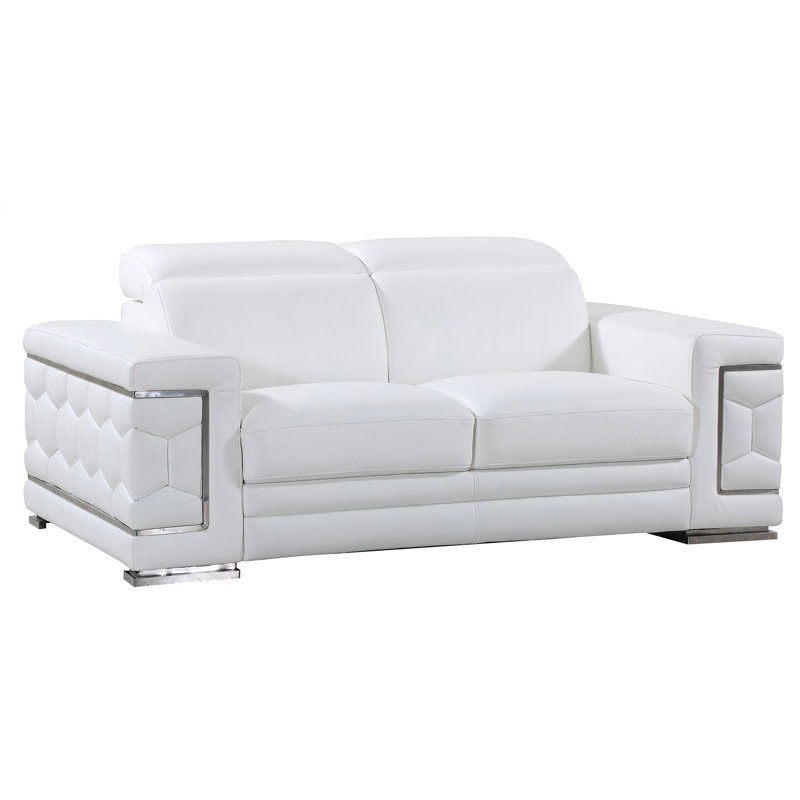 Ensemble de canapé en cuir Doromin, Blanc