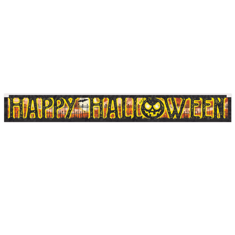 Bannière métallique Happy Halloween