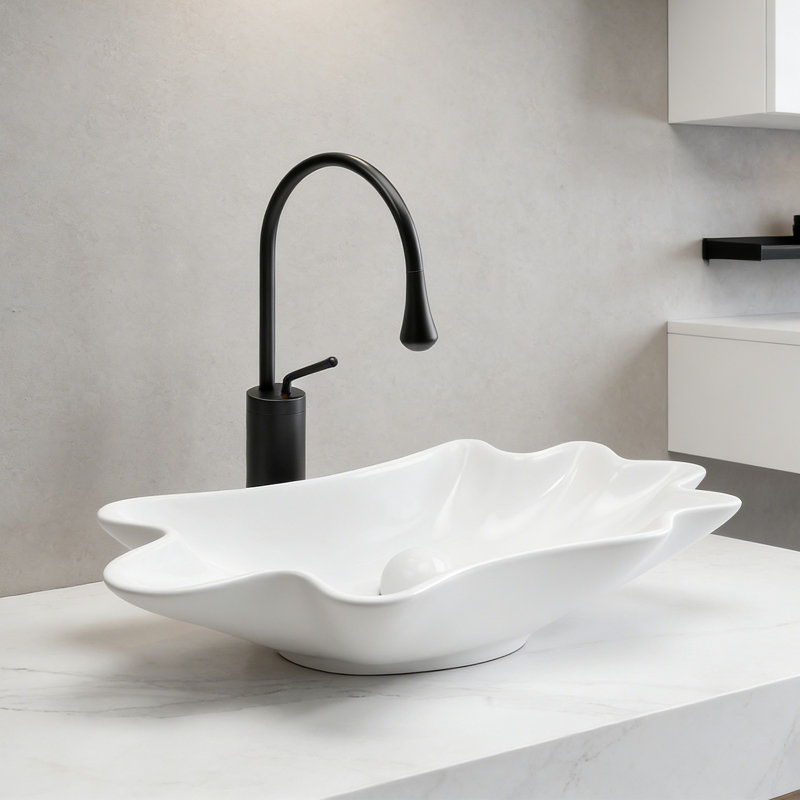 24" Shell Shape Bathroom Vessel Sink