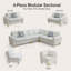 Ensemble de canapés 4 pièces Massa en flanelle, beige