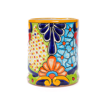 Pot à ustensiles en céramique mexicain Talavera