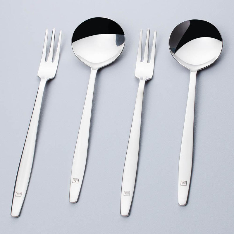 Ensemble de couverts 4 pièces en acier inoxydable 18/10 Spaghetti