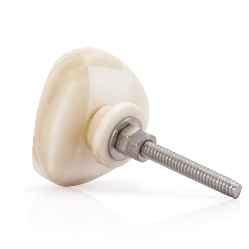 Eclipse Cream Round Novelty Drawer Cabinet Knob with Mounting Hardware