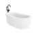 INIZIO 6636 Freestanding Whirlpool Bath in White With Round Tub Filler