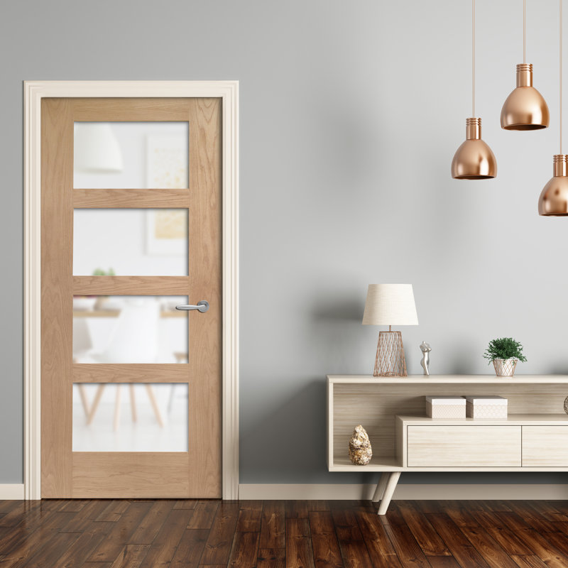 Internal Glazed Oak Shaker, 2032mm H x 813mm W x 35mm D